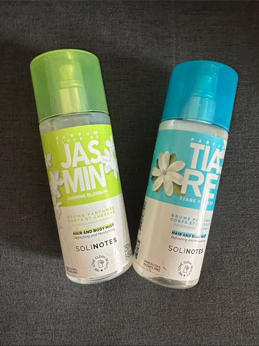 Jasmine Blossom & Tiare Hair & Body Mist - Green (1- $10) or  (2-$18)
